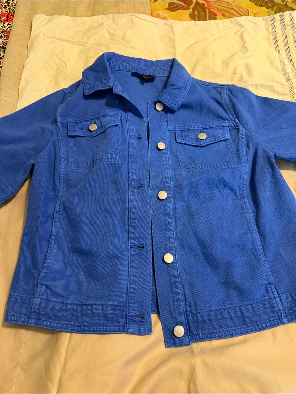 Talbots Cobalt Blue Women's Button-Front Jean Jacket